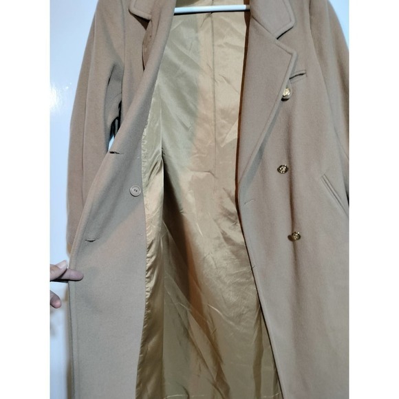 Forecaster Of Boston VINTAGE Camel Brown Long Trench Coat 100% Wool  Size 7/8 - Picture 8 of 8